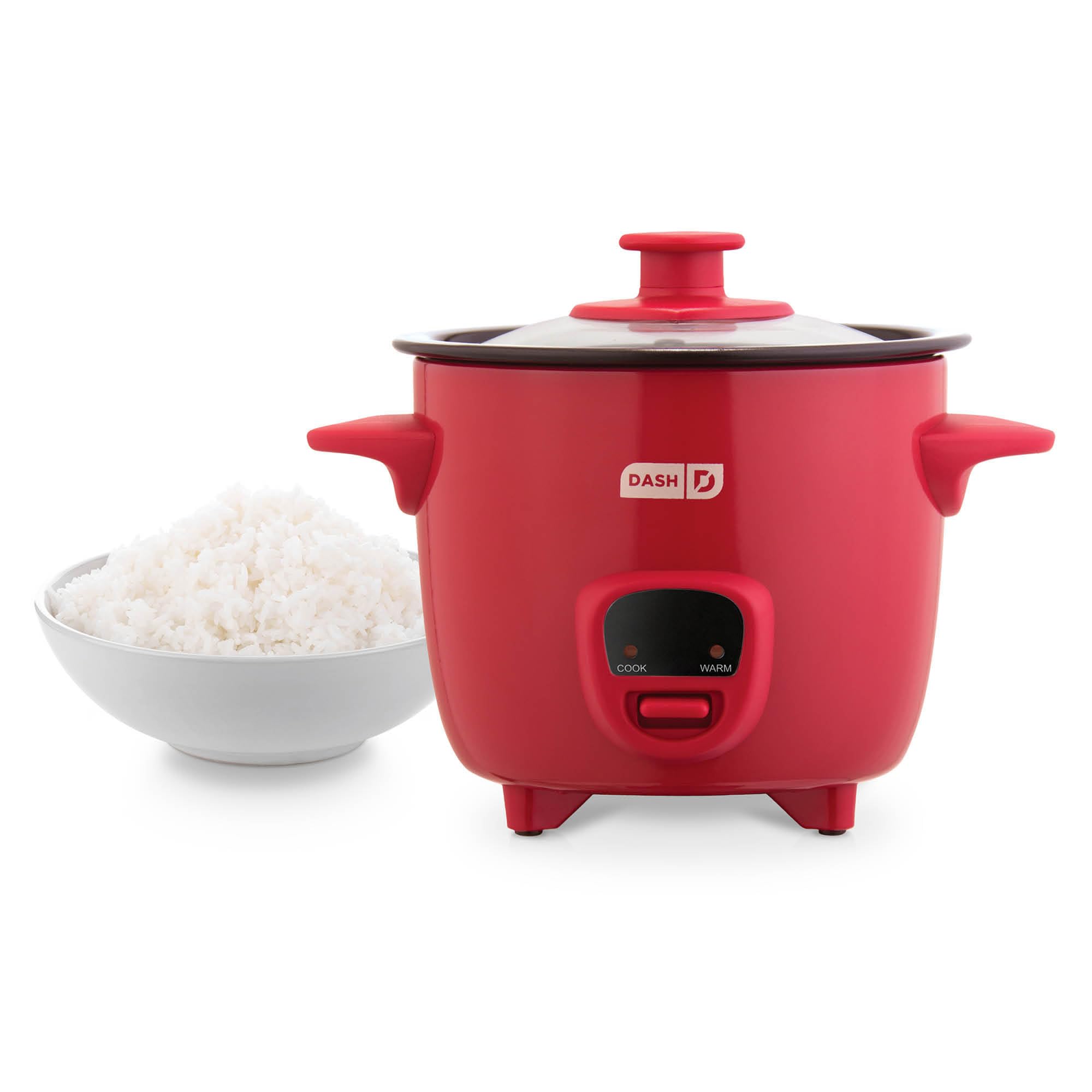Dash Mini Rice Cooker - Designed for Single-Serve Cooking - Compact Rice Cooker with Nonstick Removable Pot, Keep Warm Function & Easy-to-Clean Sleek Design - Red product image