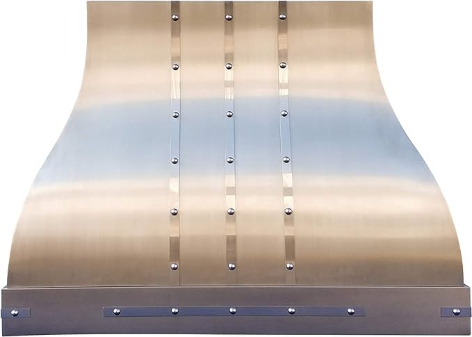 Stainless Steel Range Hood Island Mount 42’’ W,42’’ H, CT Copper Tailor Custom Handmade Metal Kitchen Vent Hood, With 4-Speed Exhaust Fan & LED Light,SH1-3TR-M product image