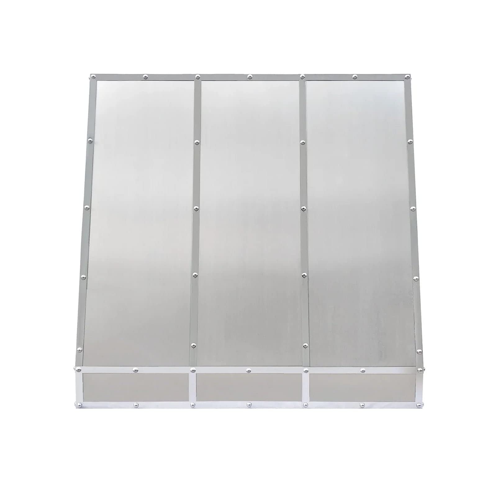 SINDA Handmade Brushed Stainless Steel Range Hood Cover, w/Commercial Grade Stainless Steel Vent, Fan Motor, Light and Baffle Filter, Elegant Design, SRH31-4TRI4248R, 42"W x 48"H, Island Mount product image