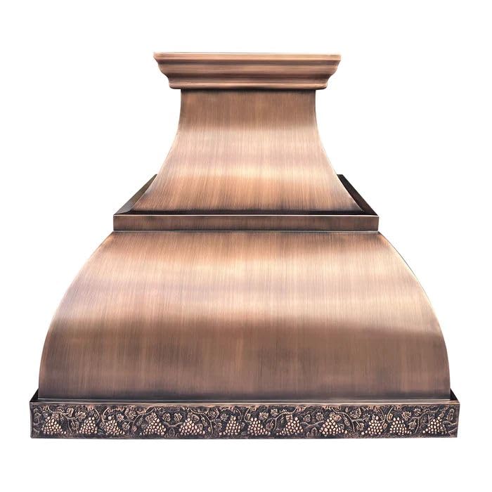 CT Copper Tailor Copper Vent Hood Wall Mount,42’’ W,27’‘H, 1150 CFM Exhaust Fan,Stainless Steel Vent,LED Light,Dishwasher-Safe Baffle Filters,VH1TRA6 product image