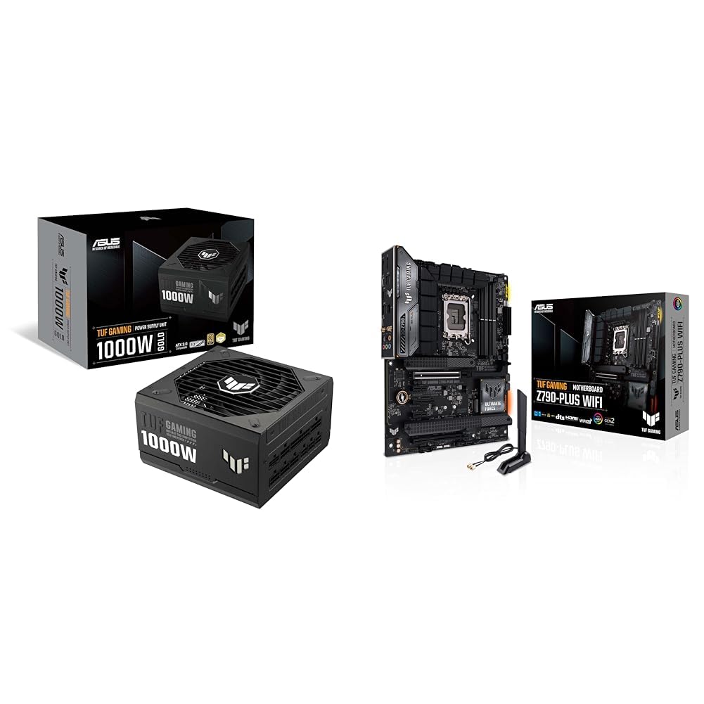 ASUS TUF Gaming 1000W Gold & TUF Gaming Z790-Plus WiFi LGA 1700 ATX Gaming Motherboard,Aura RGB product image
