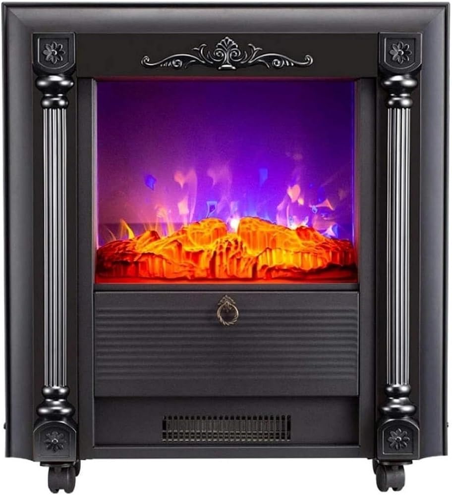 Portable Fireplace Stove, Small Fireplace Heater, Recessed Electric Fireplace, Adjustable Electric Freestanding Villa Independent Decorative Vintage 3D Simulation Flame product image