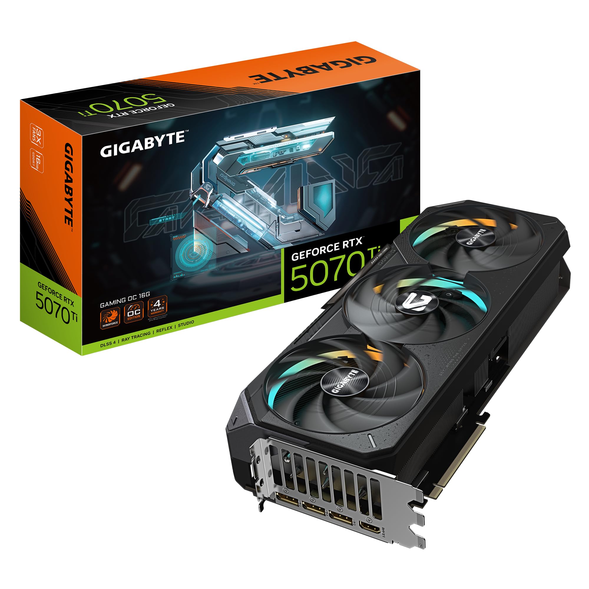 GIGABYTE GeForce RTX 5070 Ti Gaming OC 16G Graphics Card, 16GB 256-bit GDDR7, PCIe 5.0, WINDFORCE Cooling System, GV-N507TGAMING OC-16GD Video Card product image