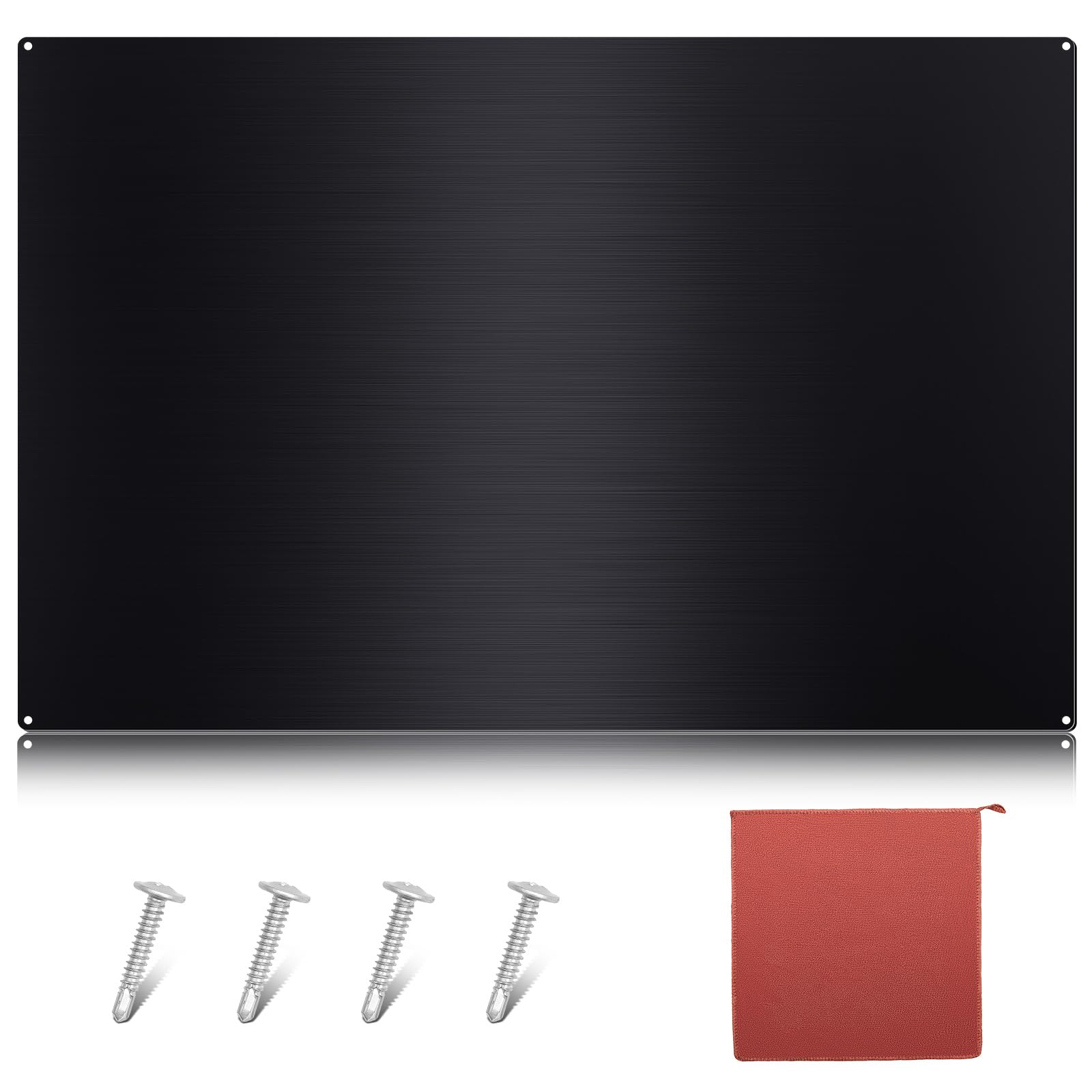 Stainless Steel Backsplash Range Hood Stove Backsplash Back Stainless Steel Sheet for Kitchen Wall Splatter Metal Wall Panels with Screws and Hanging TowelBlack,30×36 Inch product image