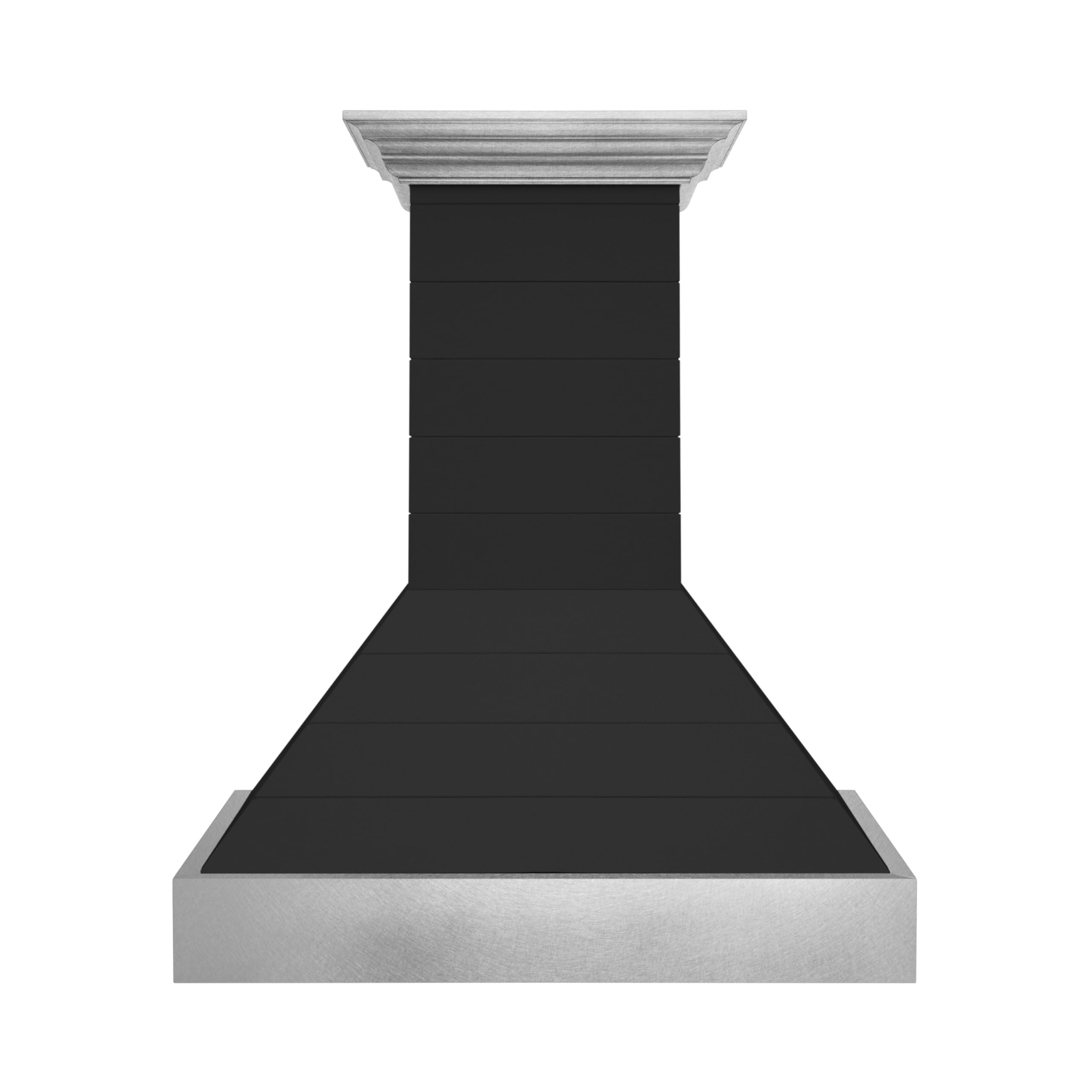ZLINE 30 in. Wooden Wall Mount Range Hood in Rustic Shiplap Black Finish with Stainless Steel Accents 365CC-30 product image